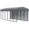 Arrow Storage Products Galvanized Steel Carport, W/ 1-Sided Enclosure, Compact Car Metal Carport Kit, 10'x29'x9', Charcoal CPHC102909ECL1 - alternate 1